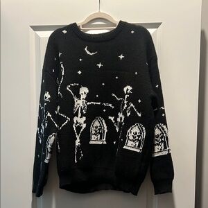 Black Skeleton Pattern Sweater